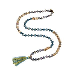 Colorful Crystal Bead Handmade Necklace with Tassel