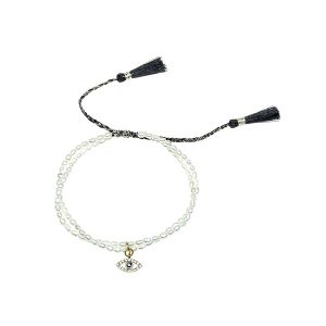 Evil Eye Charm Pearl Bracelet