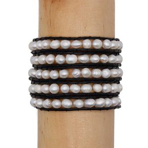 Freshwater Pearl Handmade 5 Wrap Bracelet