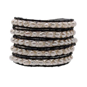 Freshwater Pearl Handmade 5 Wrap Bracelet
