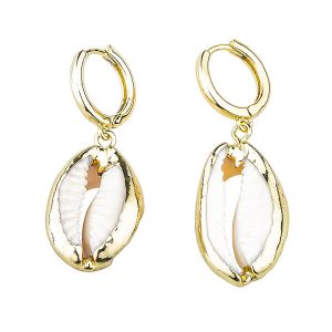 Gold Plated Shell Copper Earring