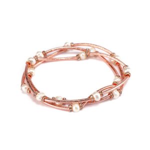 Handmade Mutilayer Copper Pearl Bracelet For Women