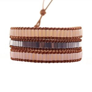 Hematite Crystal Tube Wrap Bracelet