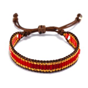 Handmade Crystal Beads Wax Cord Bracelet