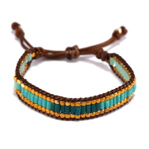 Handmade Crystal Beads Wax Cord Bracelet