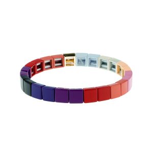 Colorful Square Tile Enamel Bracelet