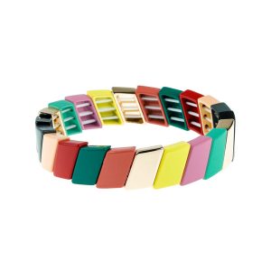 Parallelogram Colorful Enamel Bracelet
