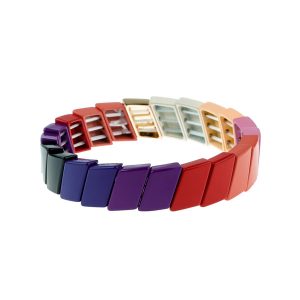 Parallelogram Colorful Enamel Bracelet