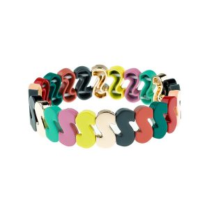 S Sharp Rainbow Enamel Bracelet