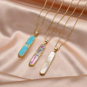 Amethyst Vertical Bar Pendant Necklace