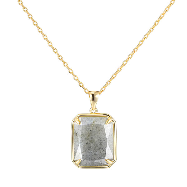 Gold Labradorite Pendant Necklace