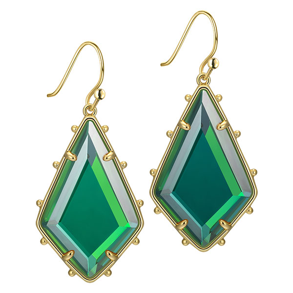 Gold-Drop-Earrings-Green-AB-Glass-TTT-Jewelry