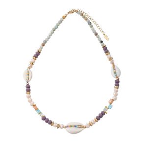 Spritely Very Peri Beads and Shell Necklace