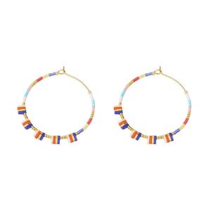 Doughnut Bohemaim Colorful Beads Hoop Earrings