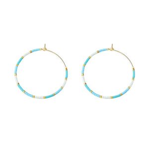 Chic Beads Ocean Waves Minimalist Hoop Earrings