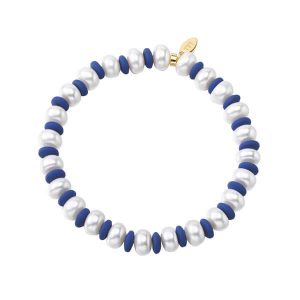 Sapphire Blue Beads Genuine Pearl Bracelet