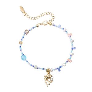 Dolphin Charms Muti Beads Blue Bracelets