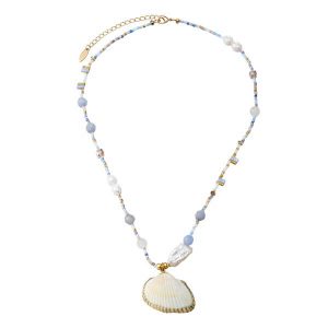 Irregular Natural Pearl Shell Pendant Necklace