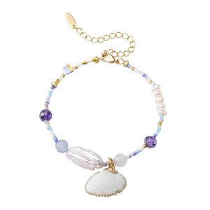 Cute Shell Charm Pearl Bracelet