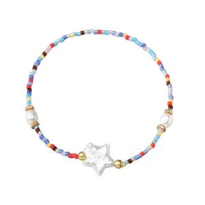 Pearl Star Charm Miyuki Bead Bracelet