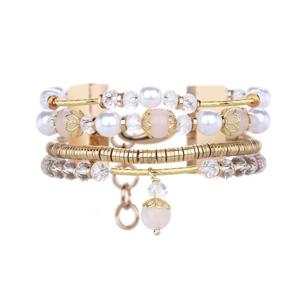 Elegant Cuff Bracelet with Dazzled Crystal Beads Sparkling-1