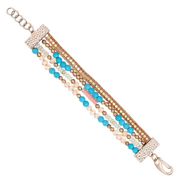 Eye-Catching Healing Turquoise Bracelets Blend with Crystal and Copper Beads-1