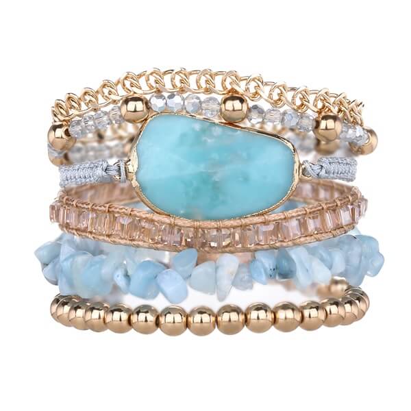 Layered Magnetic Amazonite Green Bracelets