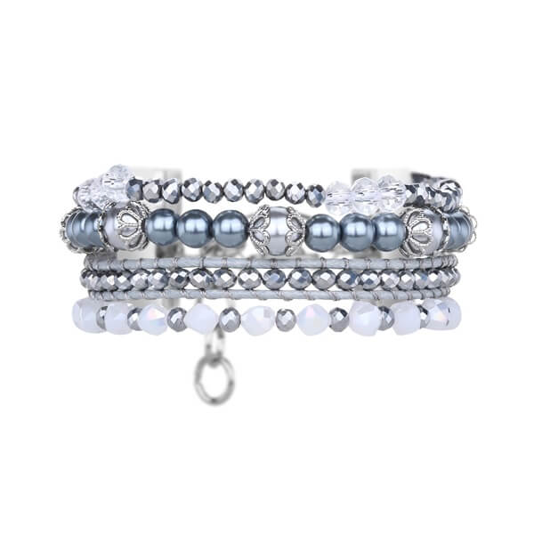 Luxury Metalic Shell Bead Layered Bracelet