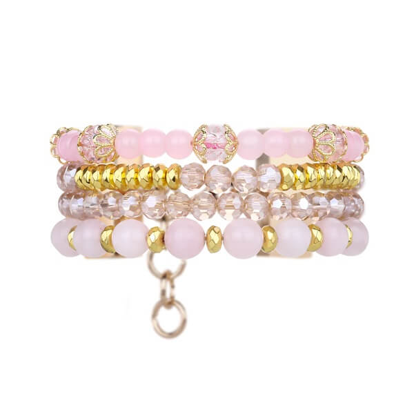 Real Jade Bracelets Shine with Glass Beads and Gallstone