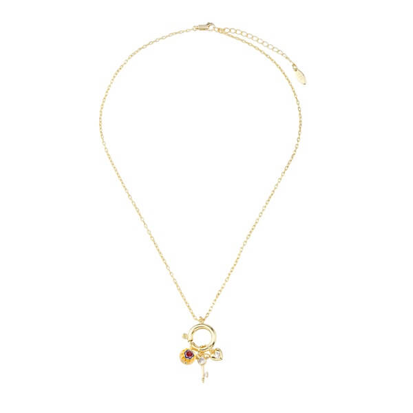 Intricate Key and Love Token Necklace