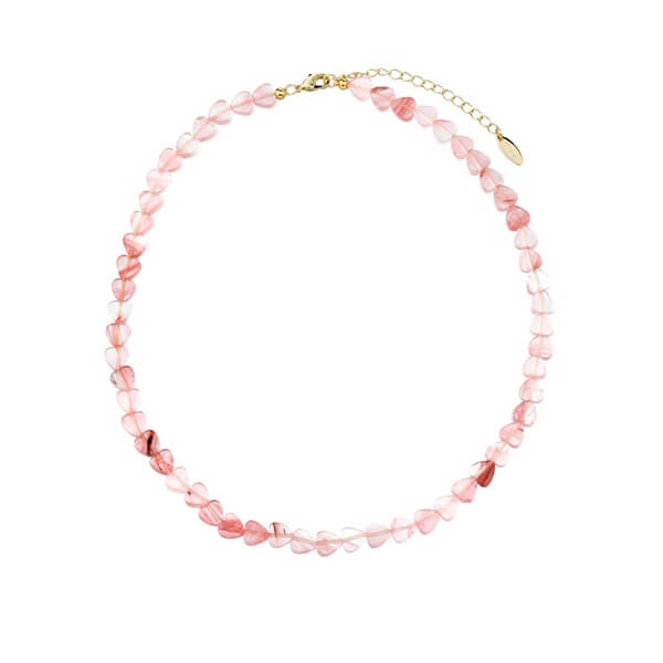 Romantic Pink Heart Beads Choker Necklace