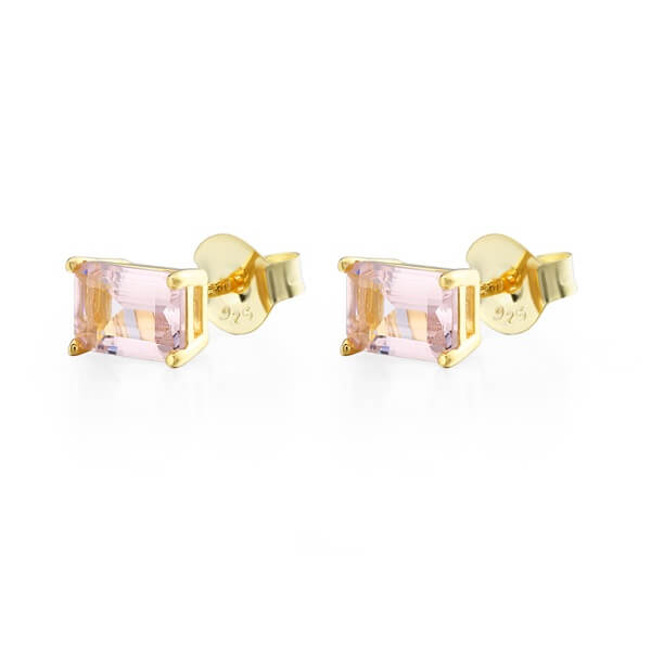 Pink Cubic Crystal Stud Earrings