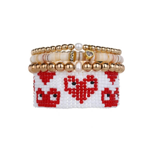 Heart Weaved Friendship Beaded Bracelet Stackable