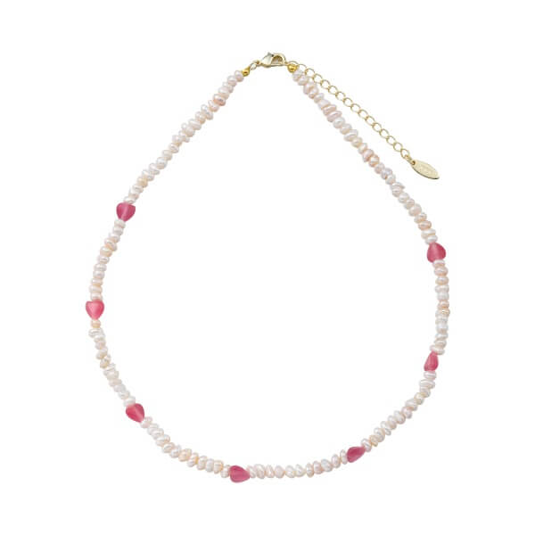 Pearl Choker Necklace with Opal Beads
