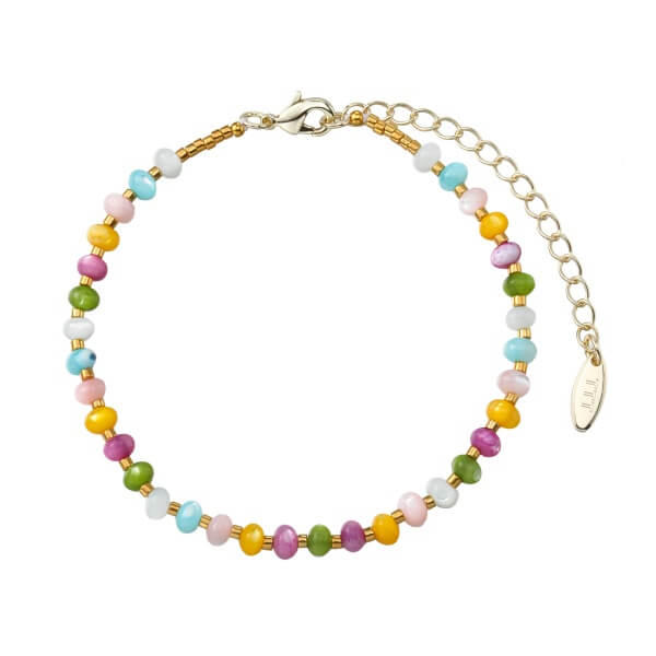 Stackable Rainbow Beaded Bracelet