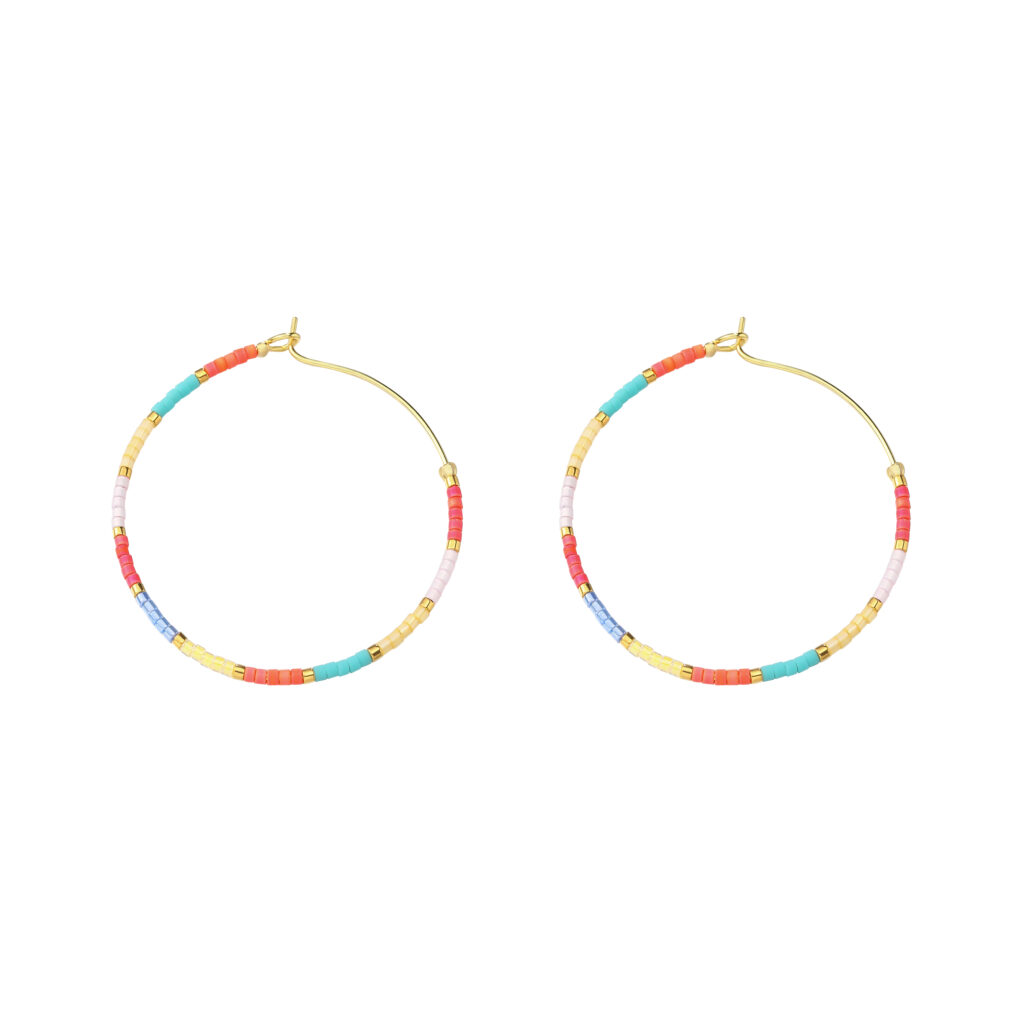 beaded round earrings