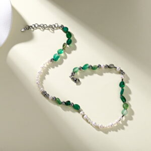 stone pearl handmade bead necklace